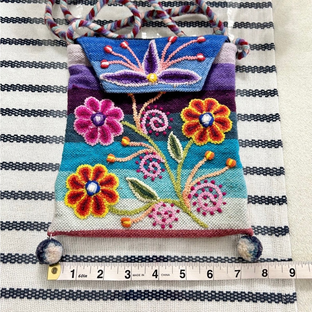ALPACA 100% WOOL HANDMADE CROSSBODY - Picture 8 of 12